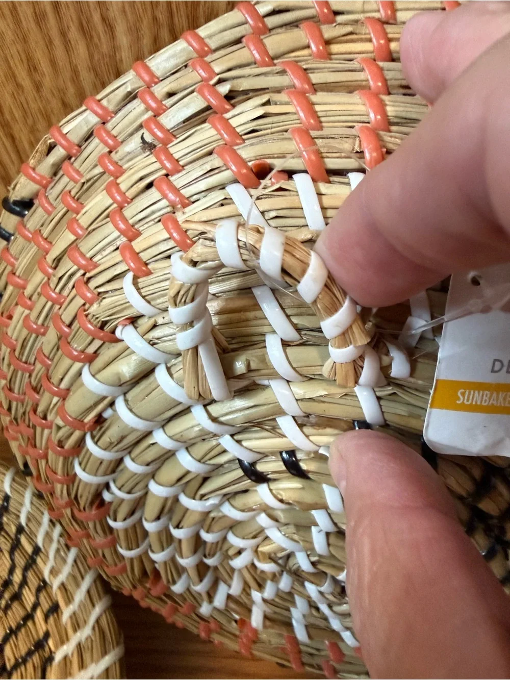 NWT 2 Woven baskets wall decorations, ready to hang